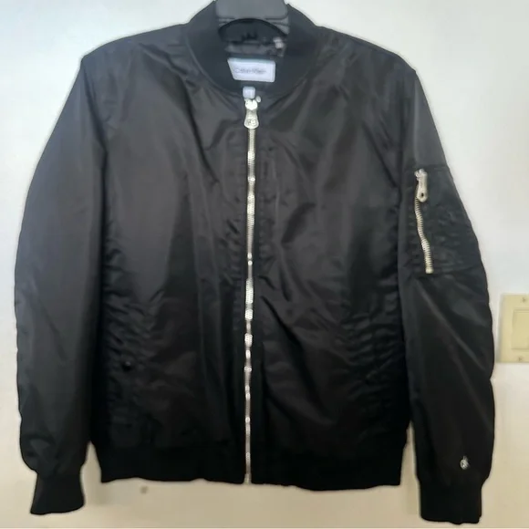 Calvin Klein Men's Classic Black Bomber Jacket - Picture 2 of 9
